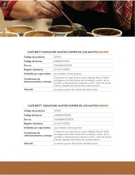 Café Britt Signature Los Santos maltā kafija 250 gr